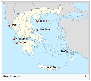 where are beach resorts located beach in greece